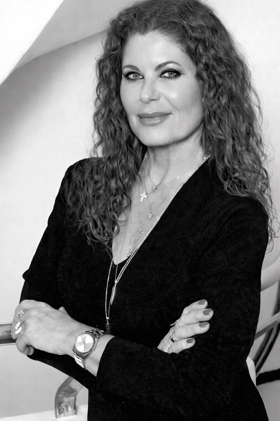 Black-and-white portrait of Madeleine Mortensen